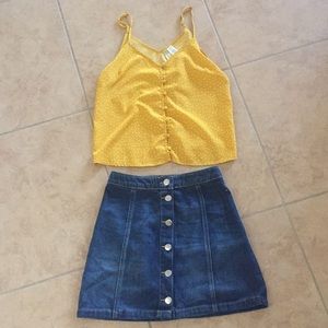 Hi rise jean skirt